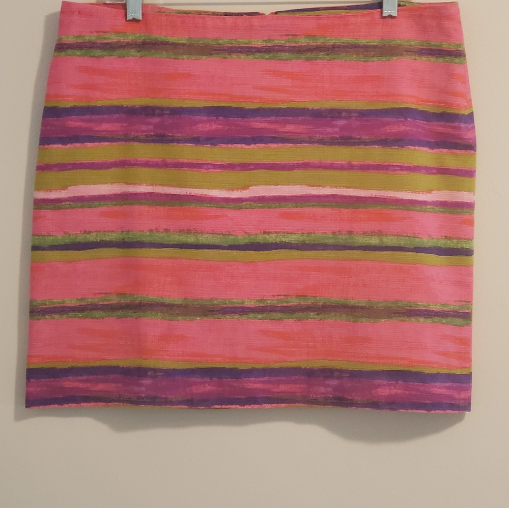 Ann Taylor Watercolor Stripe Skirt,  Sz 12P
